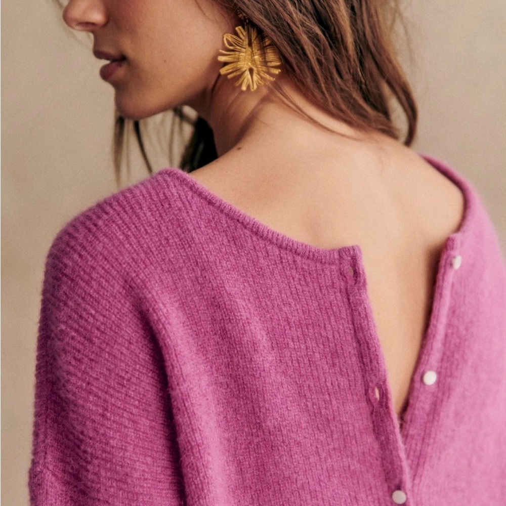 Sezane orchid Gaspard cardigan - Picture 1 of 9